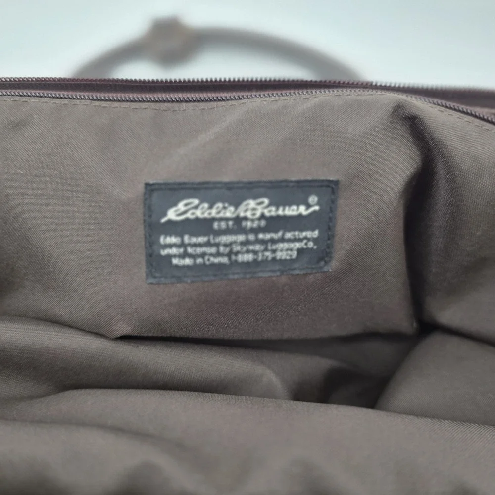 Vintage Eddie Bauer Carry on Weekend Bag Luggage Tartan Plaid Canvas Leather $$$